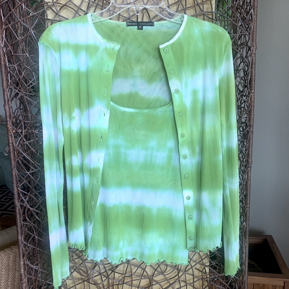 Therapy cardigan and camisole set